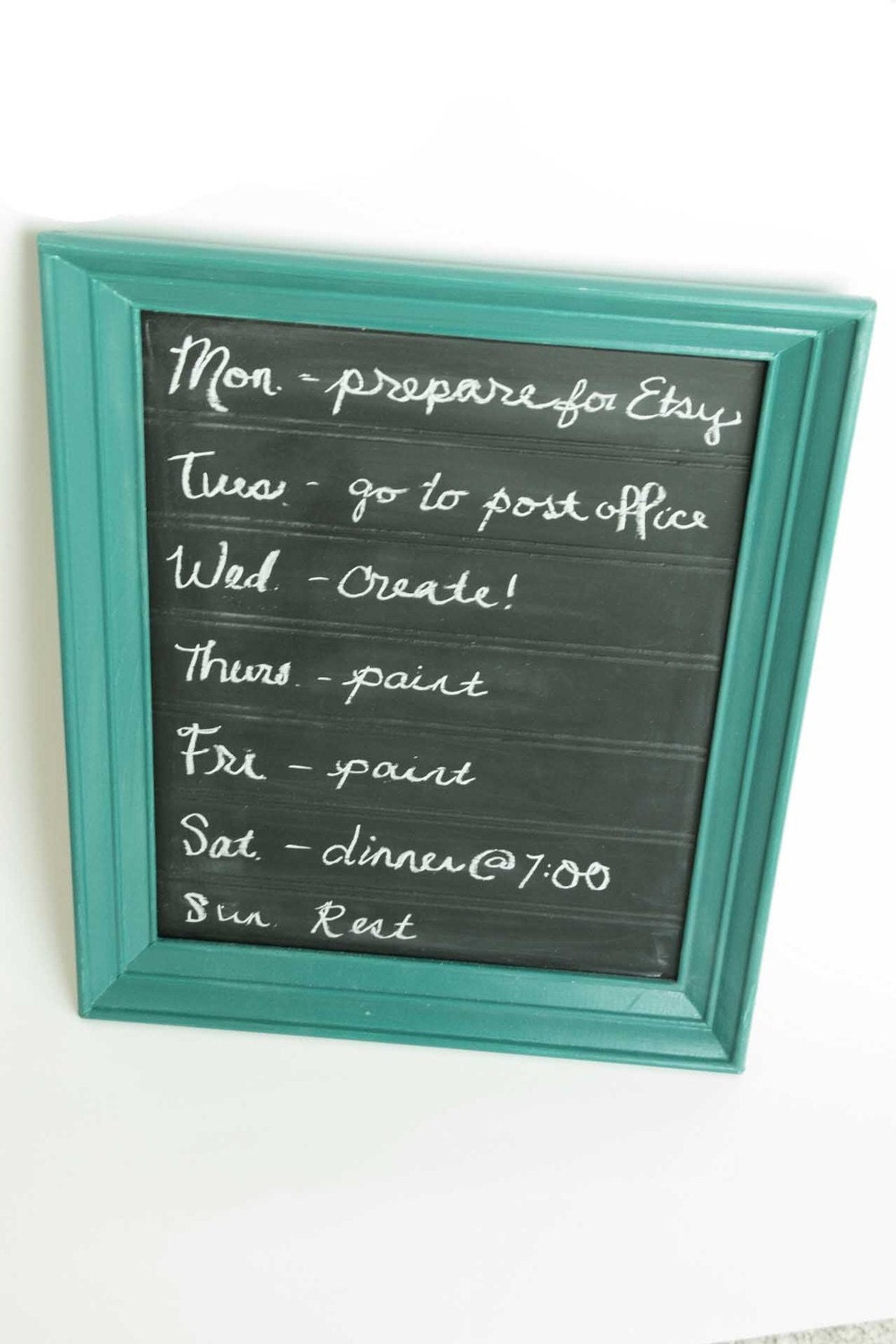Chalkboard Organizer Teal Frame