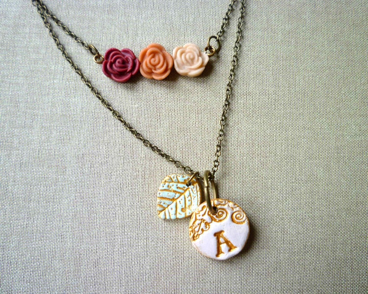 Newborn Letter Necklace - Set of 2