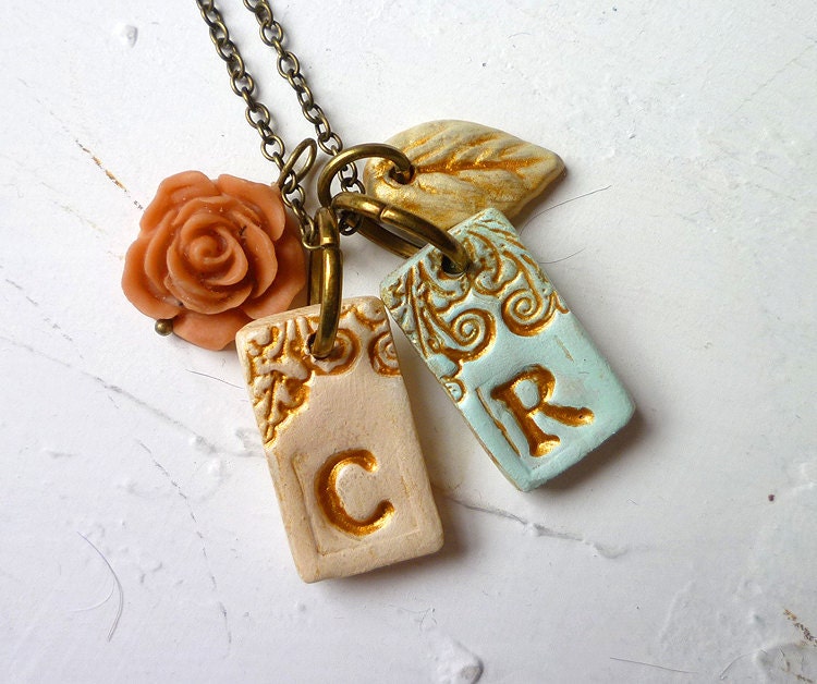 Personalized letter necklace - My Kid's initials