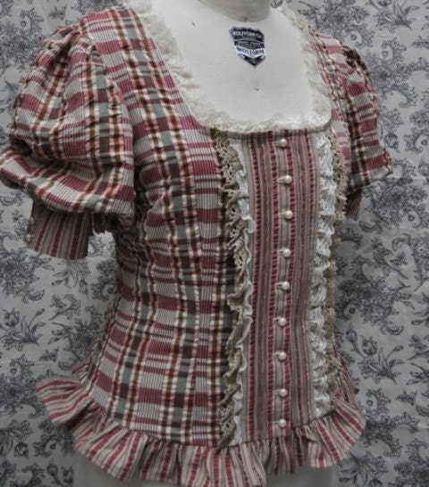 Victorian Steampunk Shirt--Custom---Made to Order---Regular or Plus Size---Adjustable (sizes 6-24)