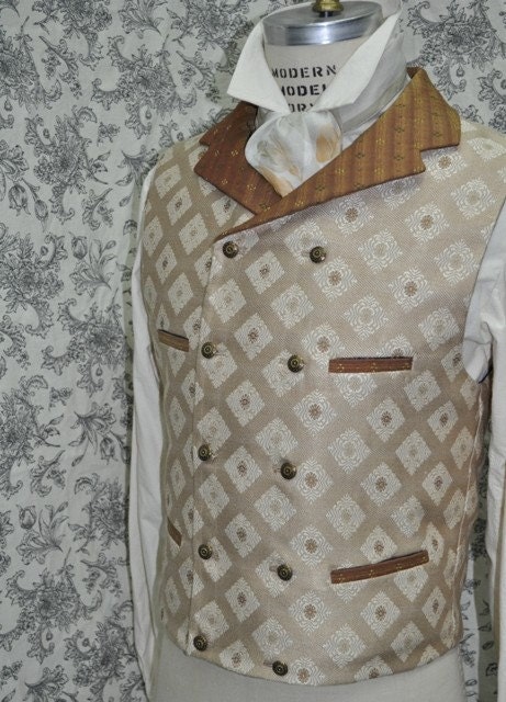 Men's 4 Pocket Style Steampunk Vest-Victorian-1800's- Double Breasted Vest-Single Breasted Available-Custom-Made to Personal Measurements