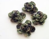 Camouflage Crocheted Flowers-set of four
