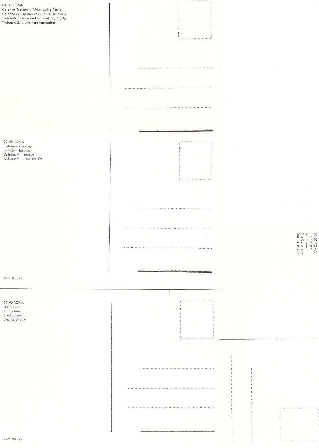 Colored, Post Cards, Lot of 4, Rome, Italy, 1979