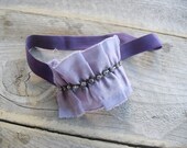 Shabby Lavender Ruffled Chiffon Rhinestone purple FOE Headband (Newborn-Adult) Photo Prop