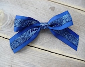 Pretty Royal Blue Metallic Cheer Bow