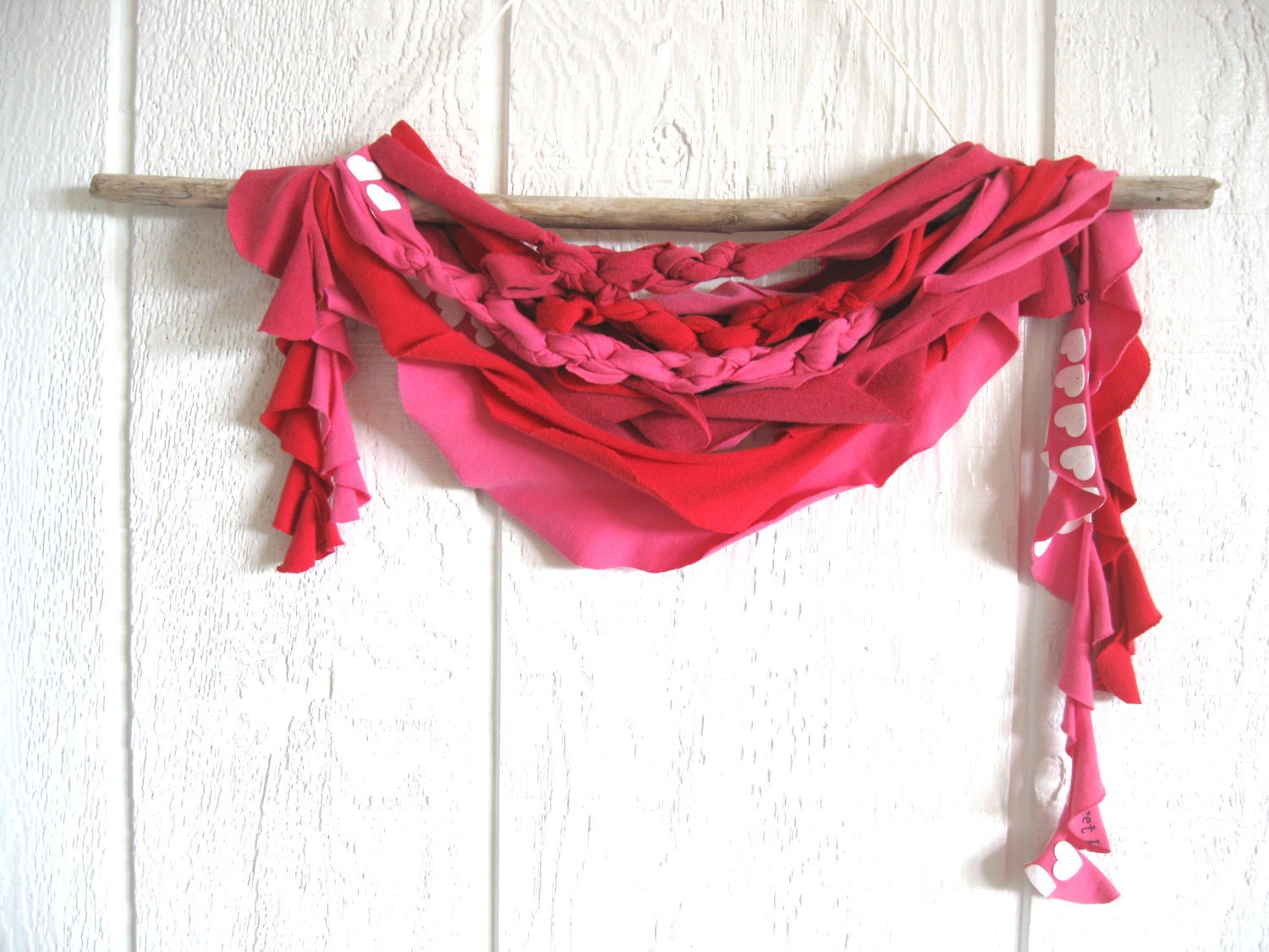 Eco Friendly. Upcycled T-Shirt. Earth Day. Spring. Fashion. Berry. Raspberry. Hearts. For Her. Skinny Scarf Set. Mothers Day. Gift Ideas.
