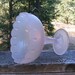 Large Frosted Pink Teardrop Compote By The Indiana Glass Co