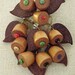 Vintage Wood Leaves and Acorns Dangle Pin