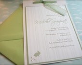 Springtime Peter Cottontail Green Bunny Baby Shower Invites
