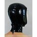 Latex Hood w Silver Make Up in Black and White - completely custom, made-to-measure