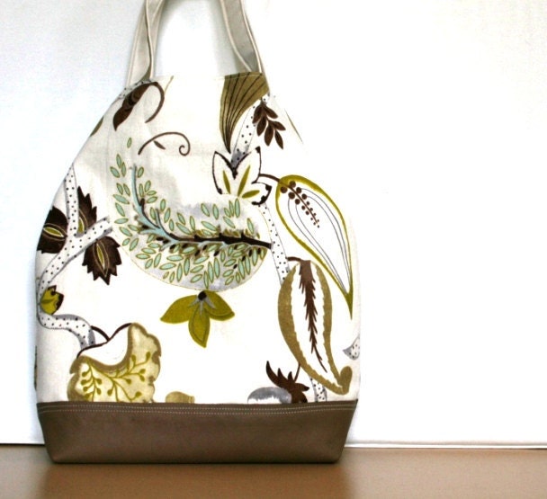 Caramel Leather Handbag Sea Life Day Satchel Aqua Saffron Olive Green