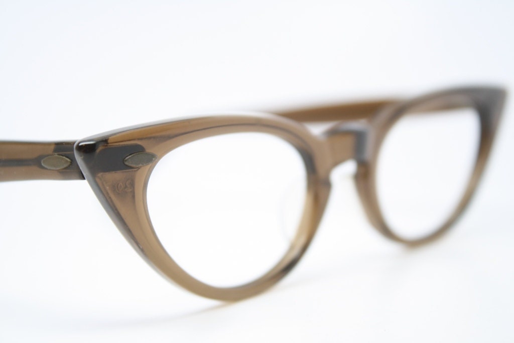 1950's tan cat eye glasses cateye NOS beautiful vintage