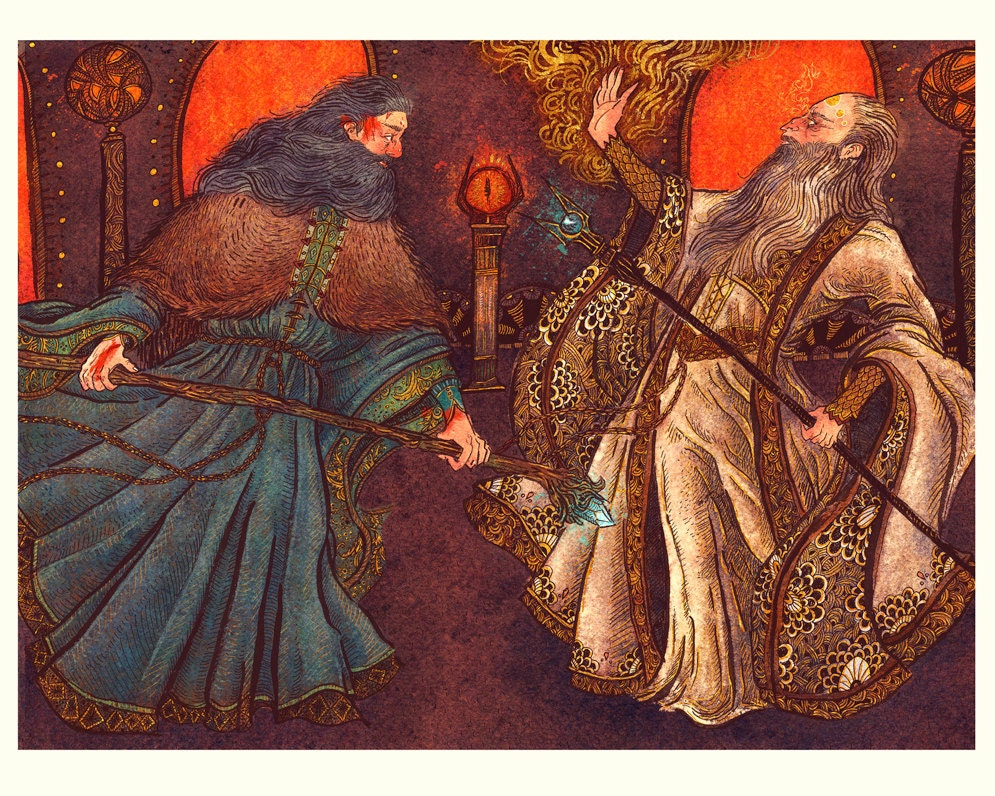 Gandalf And Saruman 8x10" Print