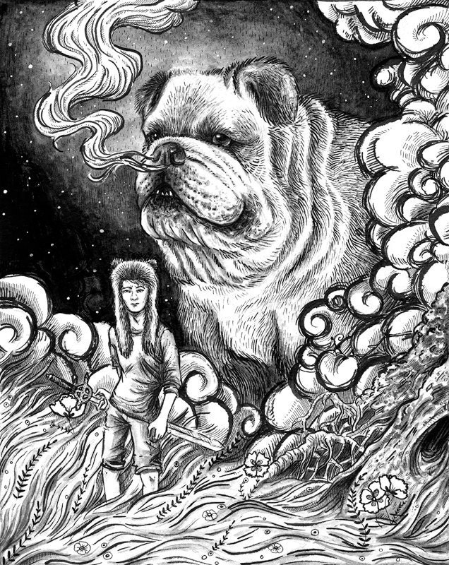 Jake and Finn Original Ink Drawing And Print