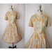 60's Casual Dress // Vintage 1960's Cotton Garden Party Shirtwaist Dress XL