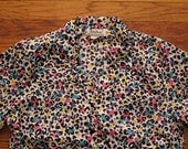 women's vintage colored leopard blouse.