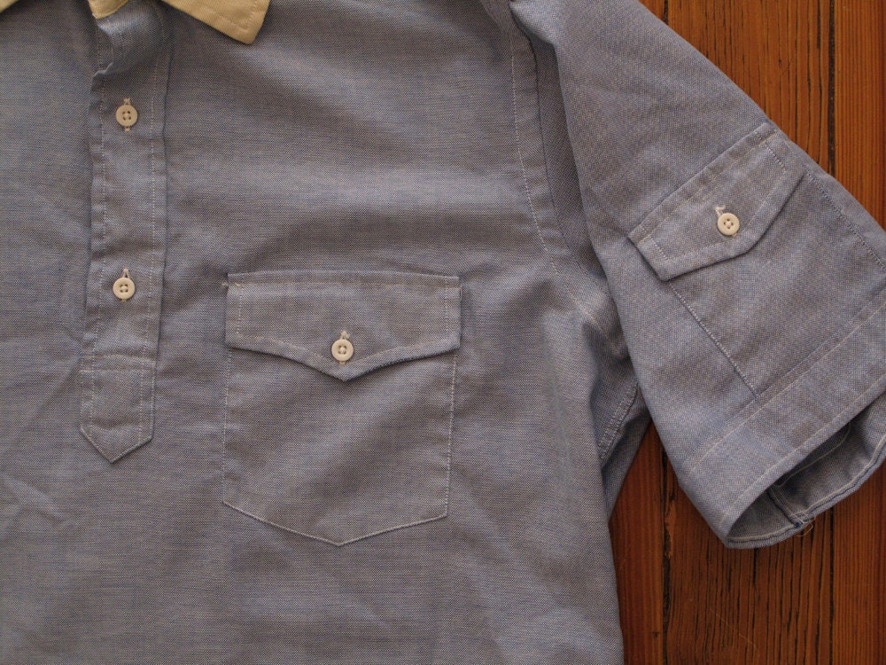 mens vintage oxford pop over shirt