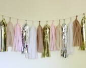Tissue Tassel Garland-18 tassels- Blushing in the nude Il_170x135