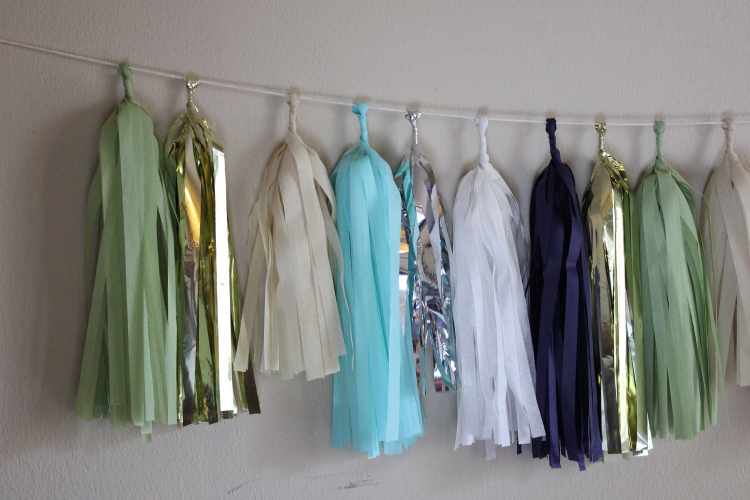 Tissue Tassel Garland-18 tassels- Sea Glass Il_570xn