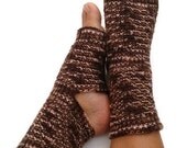 Toeless Yoga Socks Hand Knit in Pink and Brown Pedicure Pilates Dance