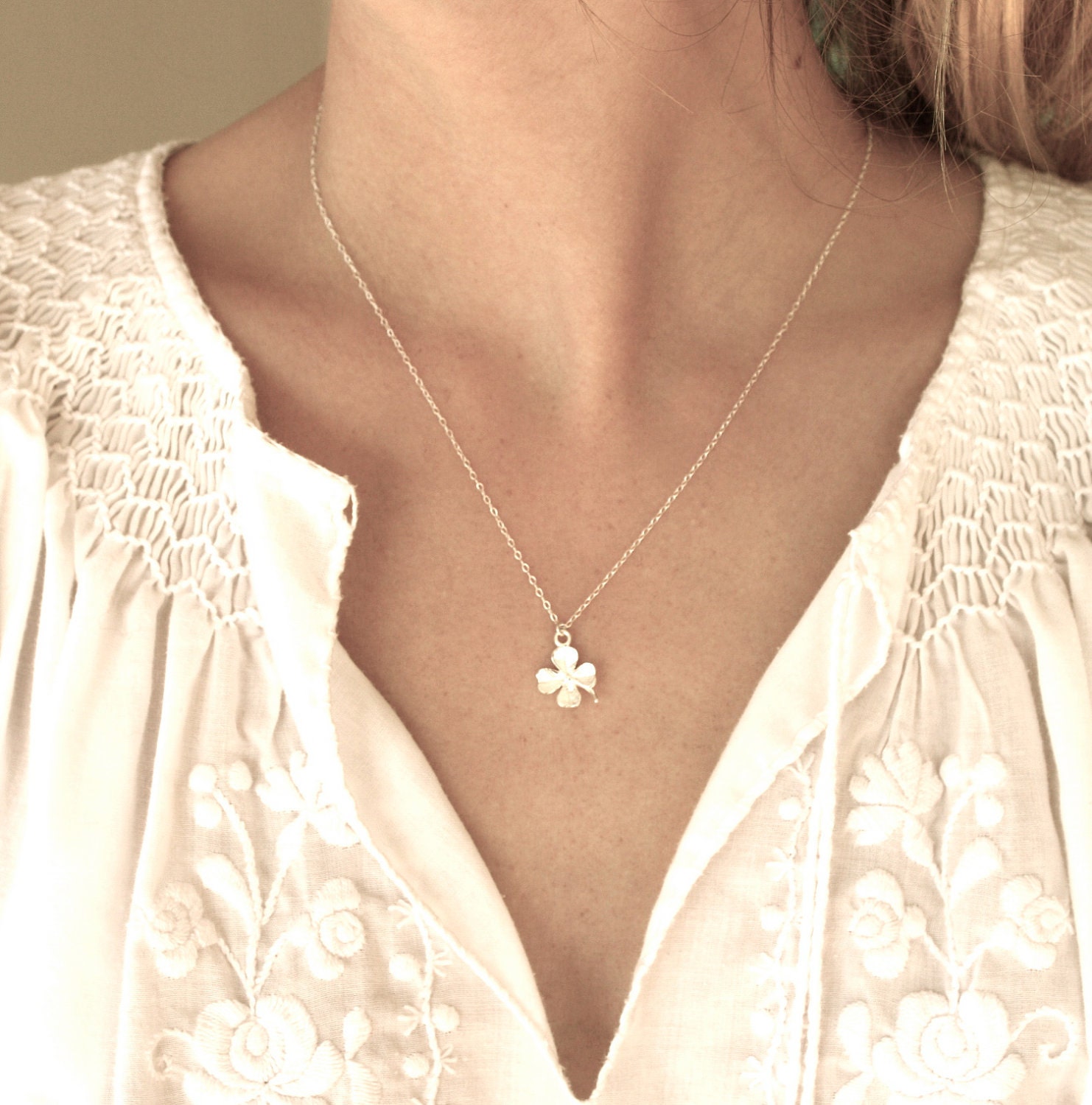 Sterling Four Leaf Clover Necklace