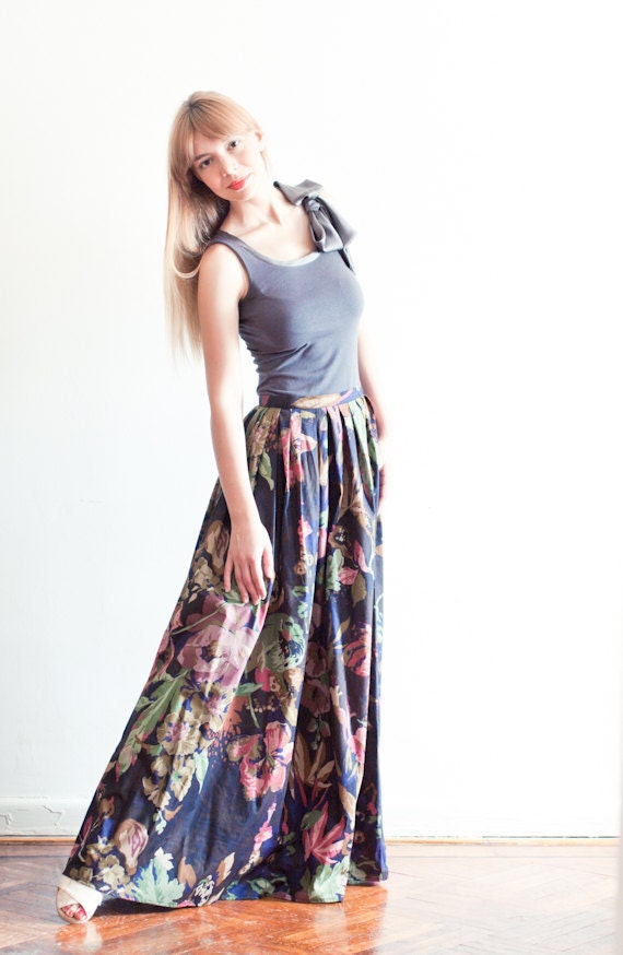 Floral Print Pleated Cotton Maxi Skirt - Perfect Fit Guaranteed