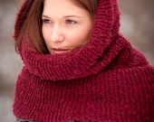 Cowl - Scarf - Hand Knitted  -  Red Riding Hood