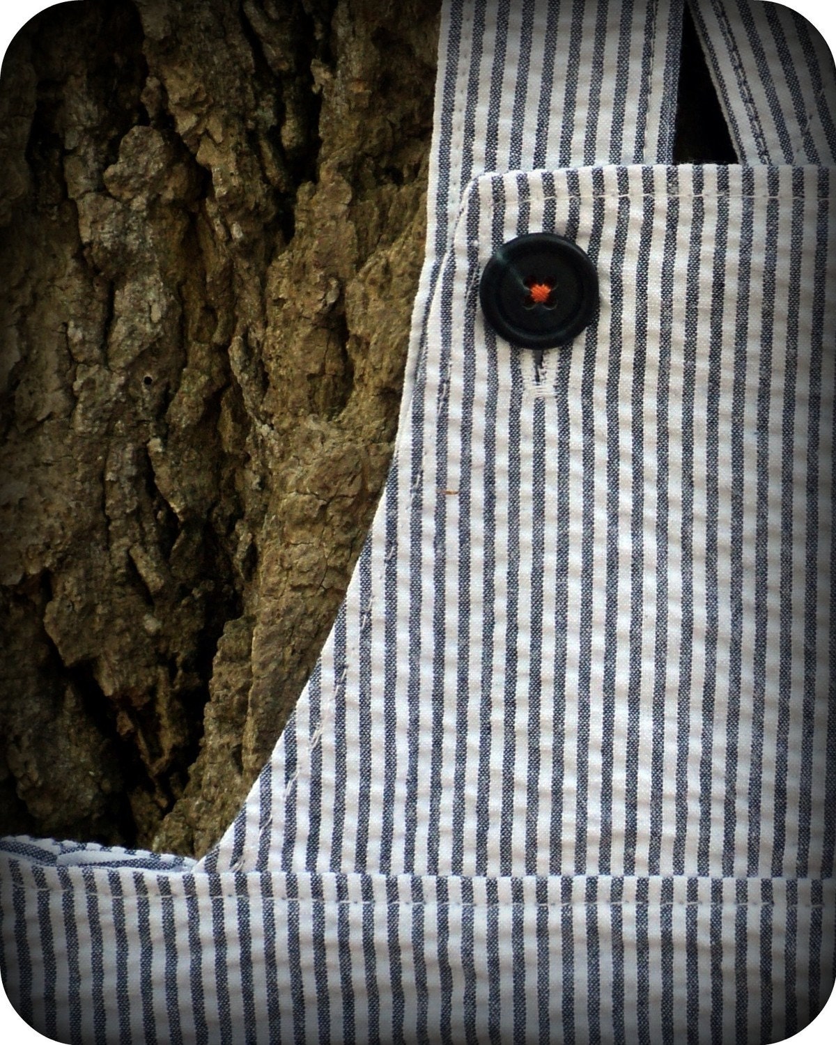 Navy Blue Seersucker Stripe - A Good Day OVERALLs