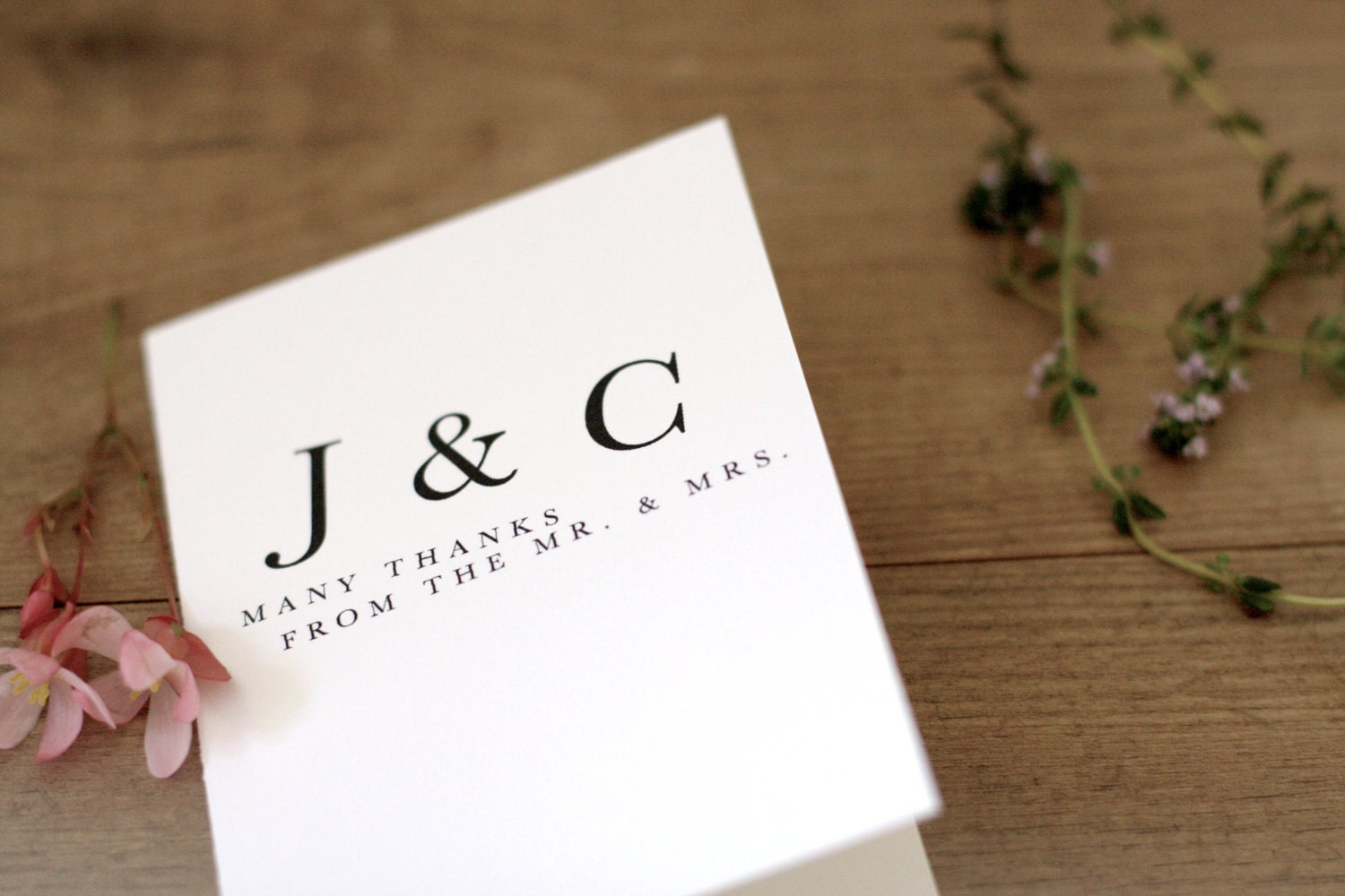 Printable / Playful Typography Wedding Thank You Notecard  / (DIY)
