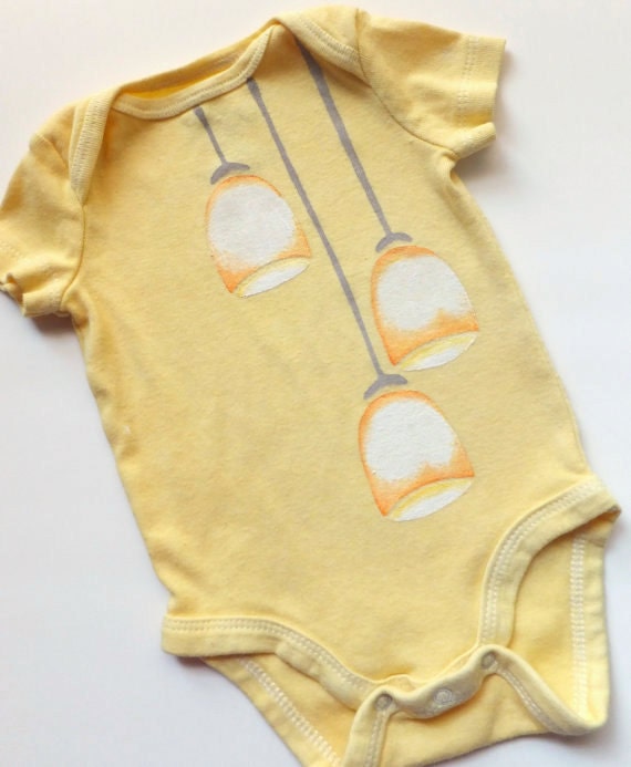 SALE -- You Light Up My Life (White Gray Yellow and Orange on Yellow Onesie) -- 0-3M Baby Bodysuit - Unisex