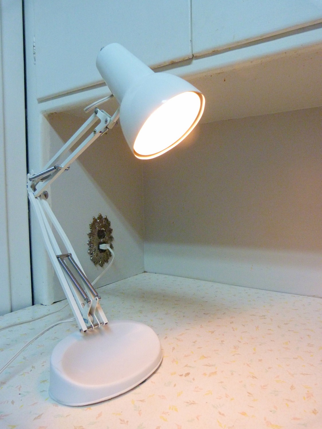 Mid Century Modern Luxo Desk Lamp with Base White