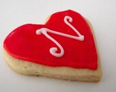 HEART MONOGRAM Sugar Cookies for wedding 1 dozen