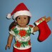American Girl Christmas Set Santa Hat Sock Blouse Skirt poinsettia
