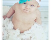 Aqua Tiffany Feather Headband - Wow - All Sizes - Newborn Headband - Baby Headband