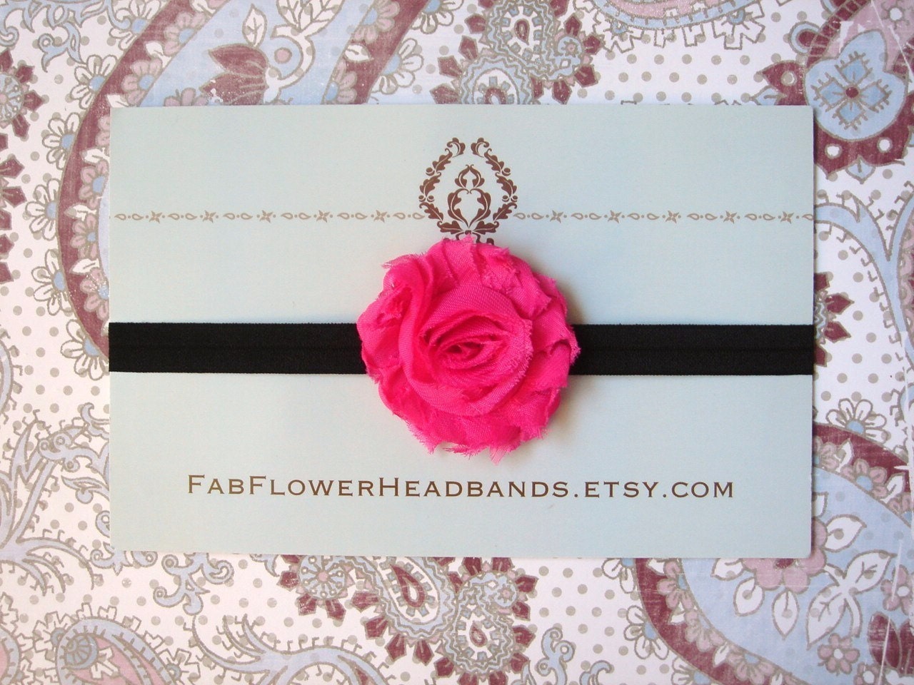Shabby Frayed Hot Pink Flower Headband - All Sizes - Newborn Headband - Baby Headband  - Girl Headband