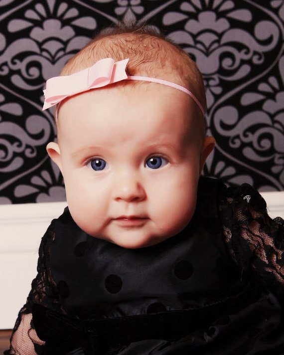 Set of Four - Small Bow Headband - Baby Bow Headband - Newborn Bow Headband