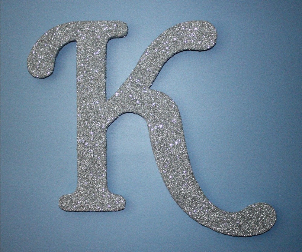SILVER GLITTER Children's or Wedding Day Wall Letters