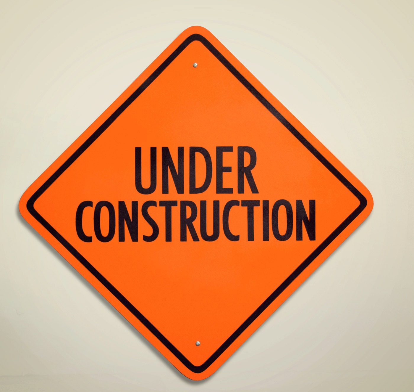 UNDER CONSTRUCTION Orange Wall Sign
