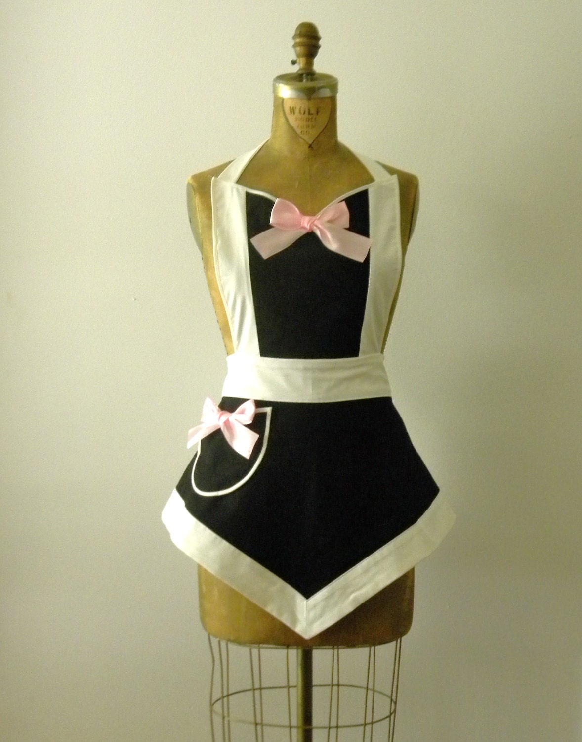 Sexy Modern French Maid Apron Veronica Apron in Reverse Colors