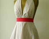 Womens Apron Sexy Marilyn Full Apron Stripes