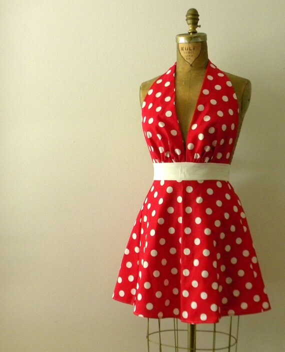 SEXY Polka Dot Full Apron Marilyn Style