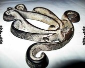Rustic Antique Iron Door Knocker Scroll work Piece circa 1900
