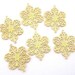 Filigree links - 6 gold plated brass flowers - lead safe, 26x20mm