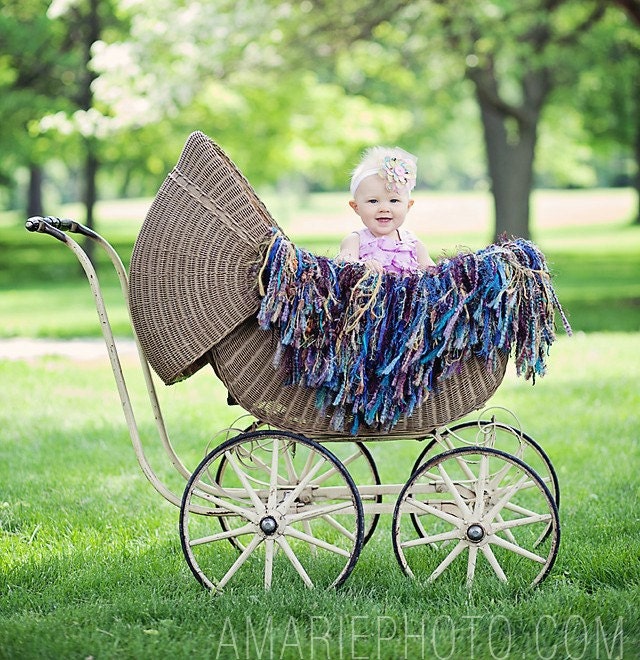 Fringe Photography Props Blanket and Baby HAMMOCK 'Peacock' Children