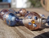Custom Lampwork Bracelet with Iolite