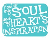 You're My Inspiration - music inspired love print tropical blue 5x7