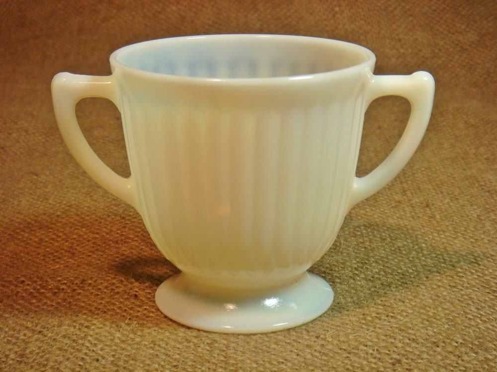 SALE 20% OFF Vintage Opalescent Depression Glass Sugar Bowl