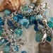 Beach Charm Bracelet, Sterling Silver, Beach Charms, Glow in the Dark, Moonstone, Ocean