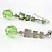 Light green Swarovski earrings with oxidized silver findings