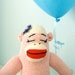 Pink Sock Monkey Doll, Handmade, Plush, Girl, Children's Toy, Stuffed Animal